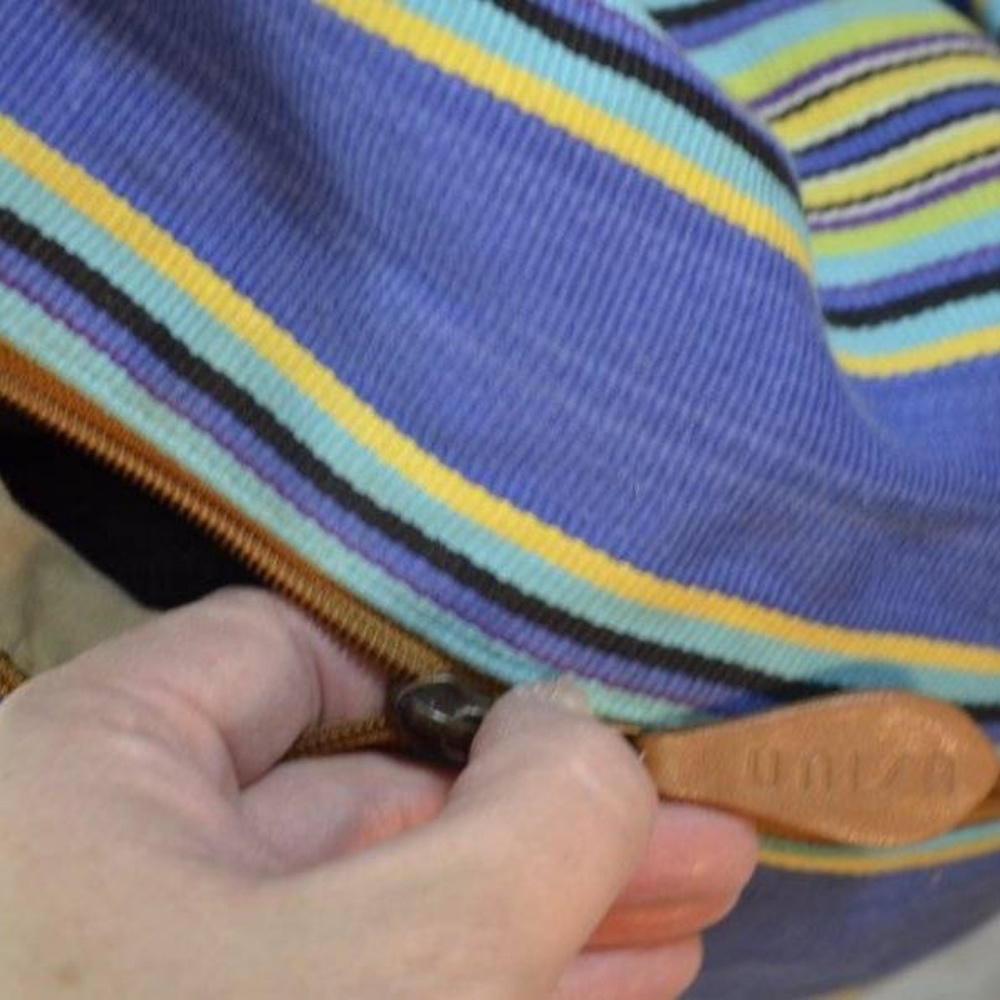 UNISA Large Striped Drawstring Backpack Tote - Picture 4 of 8